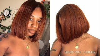 How I Cut & Color My Bob Lace Front Wig |Wowafrican Wig