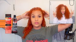 How To Dye Curly Hair Orange / Copper No Bleach | Extremely Detailed