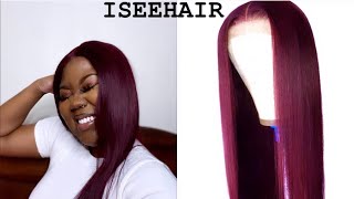 Isee Hair Princess Series Burgundy 99J Straight Brazilian Wig Review| Purental Advisory