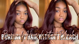 Wig Transformation • Going From 1B To 99J (Burgundy/Red/Magenta/Whatever This Is) Without Bleach!