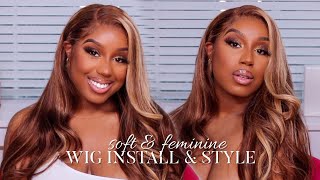 Soft & Feminine: Wig Install & Style Pre Colored Blonde Hair | Donmily Hair