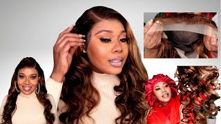 Pre - Colored And Pre - Curled 4/47  Highlight Wig Install | April Lace Wig