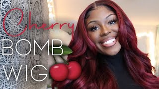 Cherry  Bomb Wig|| Outre Perfect Hairline Synthetic Hd Lace Front Wig - Laurel || Lexsa Marie