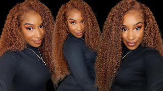 This Color!!!!!  Curly Ginger Lacefront Human Hair Wig| Easy Wig Install | Feat. Klaiyi Hair