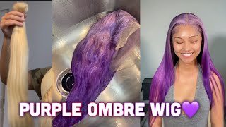 Water Color Purple Ombre Hair | 613 Frontal Wig Construction Ft Lush Lifestyle Luxury Hair