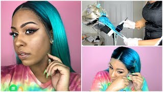 How I Transformed My 613 Bundles Into This Teal Wig Ft. Ywigs.Com | Adore Dyes