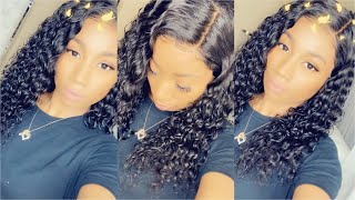 Curly Hair Wig Install Peruvian Water Wave Wig | Megalook Hair Review | Aliexpress