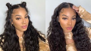 Wiggins Hair Loose Deep Wave Install | 24" Frontal Wig + Hairstyle Ideas