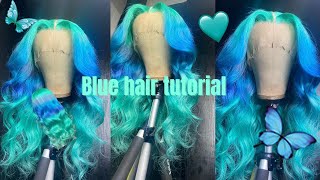 How To: Ombre Wig Tutorial| Blue And Mint Color