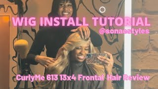 30 Inch Champagne Blonde Curlyme Wig Install And Review From Sonaestyles  | Eumetria | #Hairreview