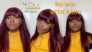 99J Burgundy Straight Hair Wig| Install & Review Ft. Nadula Hair| Raeeufsunshinee