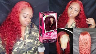 Color Sensation Intense Burgundy By Garnier Fructis/Colorin Deep Wave  / Bleaching Knots /Wig Try On