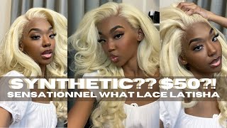 $50 Blonde Synthetic Wig Install | Sensationnel What Lace Latisha | Synthetic & Stunning Ep. 1