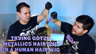 Trying Got2B Metallics Hair Dye On A Human Hair Wig