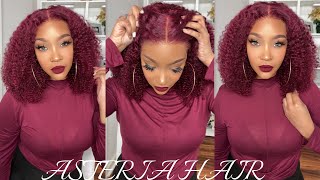 Must Have 99J Burgundy Kinky Curly Wig Install + Honest Review | Ft. Asteria Hair