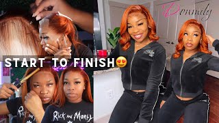 Fire Of Spring!| Detailed Wig Install | 13×4 Highlight Bob Straight Hair Ft. Donmily Hair
