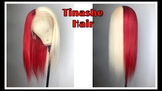 Coloring Tinashe Hair 613 Wig Half Red