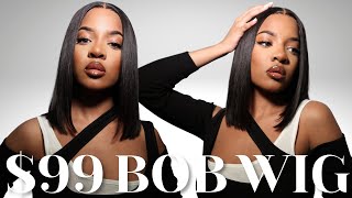 The Best $99 Straight Bob  | Super Natural Install + Cut Ft Wigfever Hair