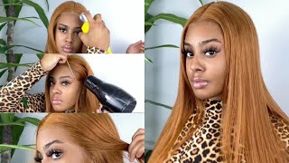 Easy Melted Wig Install For Beginners! Holiday Ginger Lace Front Wig |Royalme
