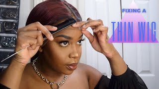 How To Fix A Thin Wig | Dyeing My Hair Burgundy With No Bleach Ft Yoo Wigs