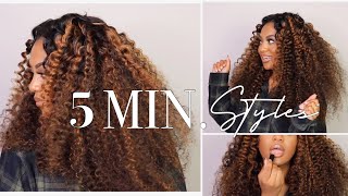 Hair Transformation | Big Curly Pre-Highlighted  V-Part Wig Install Ft. Uniice Hair