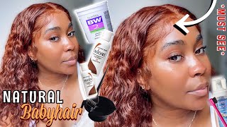 Natural Baby Hair Install | Must See | Black To Ginger | Curly Frontal | Fix Dark Lace | Jurllyshe