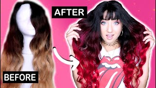 Cutting And Dyeing My Human Hair Wig Ombre Red