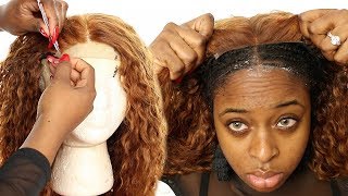 How To Bleach Your Curly Hair Honey Blonde/ Make A Wig(Easy For Beginners) Beauty Forever Hair