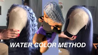 Best Water Color Method | How To Dye Wig Silver/Platinum ⛈❄️ | Posh Babe Hair