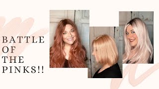Battle Of The Pinks!  | Pink Wig Color Comparison | Wiggin With Christi
