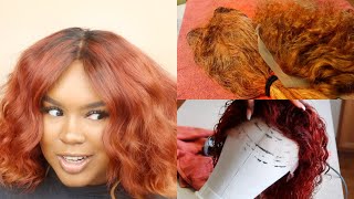 How I Fixed My Over Processed Wig | Bleaching Fail To Fall Red Auburn Bob Cut | Hoojadaddy