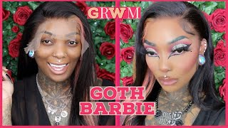 Grwm! | Blonde Reverse Skunk Stripe Install | Goth Barbie Vibes With Donmily Hair