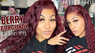 Very Detailed Pre-Colored Berry Burgundy Wig Install | Stocking Cap Method! Ft. Supernova Hair