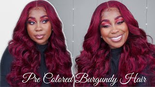  Best 5X5 Burgundy Closure Wig Install Ever! *Must See* | Tinashe Hair