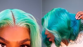 Diy Mint Green Hair On 613 Wig + Styling | Water Color Method | Ft.Superbwigs