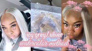 ❄️Icy Grey/Silver Watercolor Method Tutorial ❄️ | Tinashe Hair Lace Frontal Wig