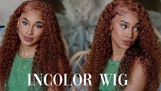 Ginger Curly Hair Color | Watch Me Color + Install This Lace Front Wig | Ft. Incolor Wig