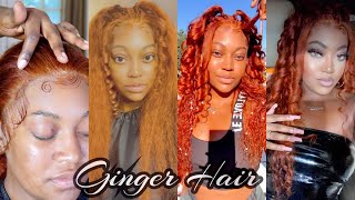 From Black To Ginger Water Color Hair Tutorial + Install Ft. Celie Hair