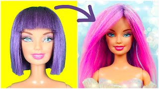 Amazing Barbie Hairstyles Coloring With Fabric Marker, Doll Wig Making