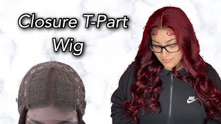 From Black To Red Without Bleach | T-Part Closure | Unice Hair ❤️