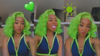 Slime Green Hair Tutorial | Water Color Method + Quick Install, Cutting, & Styling‍♀️