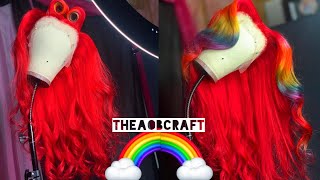 Wig Transformation | Lava Red Rainbow Craft + Watercolor Ft Aob Hair