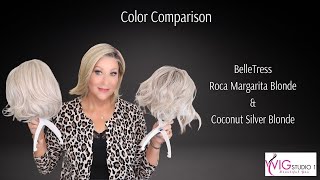 Wig Color Comparison | Belle Tress Roca Margarita Blonde Vs Coconut Silver Blonde | Crazy Wig Lady