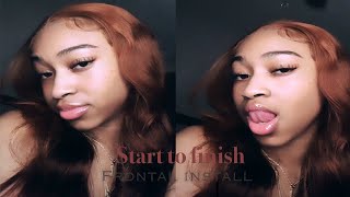 How To Install Ginger/Orange  |Amazon Wig| Ft. Ucrown/Larhali Hair {For Beginners}