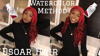 From Black To Red Using The Watercolor Method | Dsoar Hair