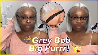 Grey Color Lace Bob Wig Review | Summer Short Hair Style | Affordable Cost Ft. #Ulahair