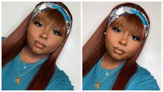 $102 Elva Silky Straight Ginger Color Lace Front Wig Install Affordable Price 18 Inches
