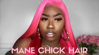 Nicki Minaj Pink Lace Front Wig On Dark Skin| Mane Chick Koko Lace Front Wig Review | The Tastemaker