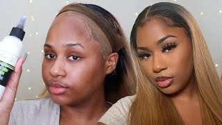 Watch Me Transform!! Customizing Honey Blonde Ombré Wig With Dark Roots Ft. Afford Hair | Trina Kay