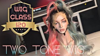 Wig Class 120 | Pink And Blue Wig | Pastel Colors | Wand Curls | Stretch Hair Dye